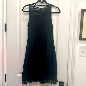 Cute black sleeveless flare dress